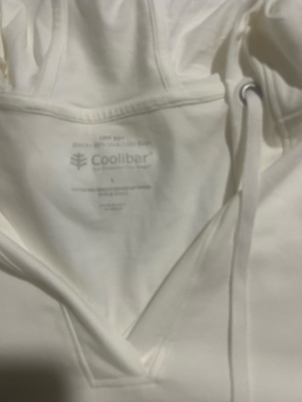 COOLIBAR Women's L Catalina Beach Cover-Up Dress White UPF 50+ Hooded Pockets V - Picture 6 of 6
